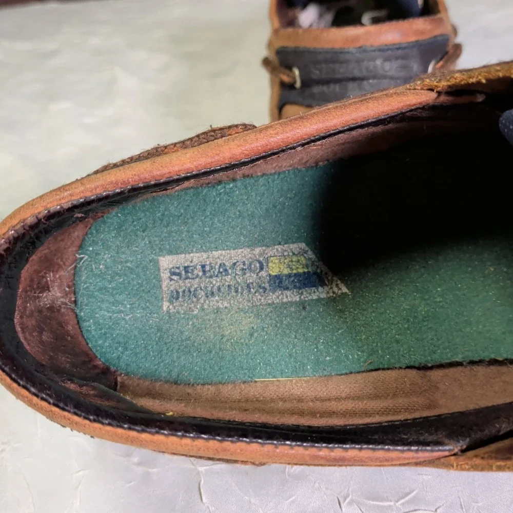 Sebago Clovehitch II Boat Shoes Mens Size 10M Brown Leather Lace Up Preppy